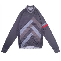 Bulk Custom Long Sleeve Cycling Shirts Order Grey Printed Zip Shirts Non-Slip Hem Racing Cycling Shirt Center SKCSCP021